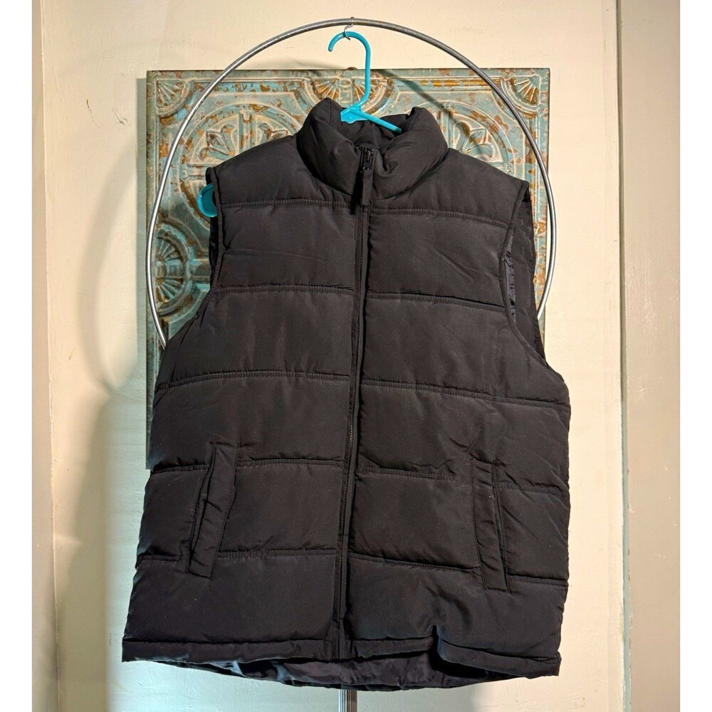 Smith's Workwear Men's Black Quilted Puffer Vest Full Zip Lined Size M